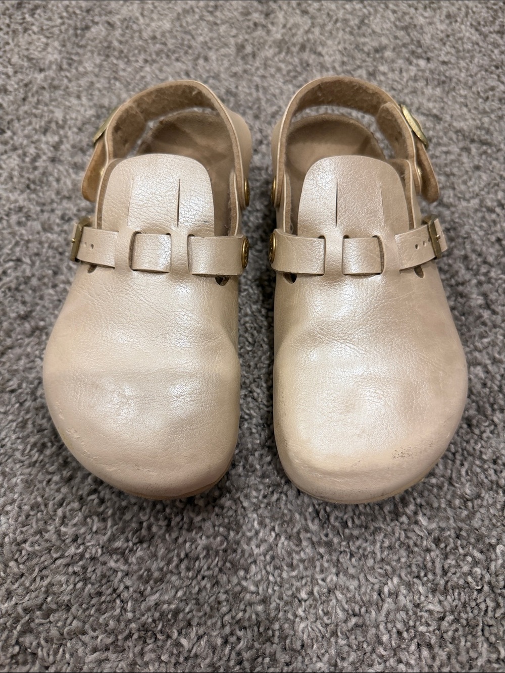 Birkenstock Kay Kids Birko-Flor in Graceful Pearl White, size 12-12.5